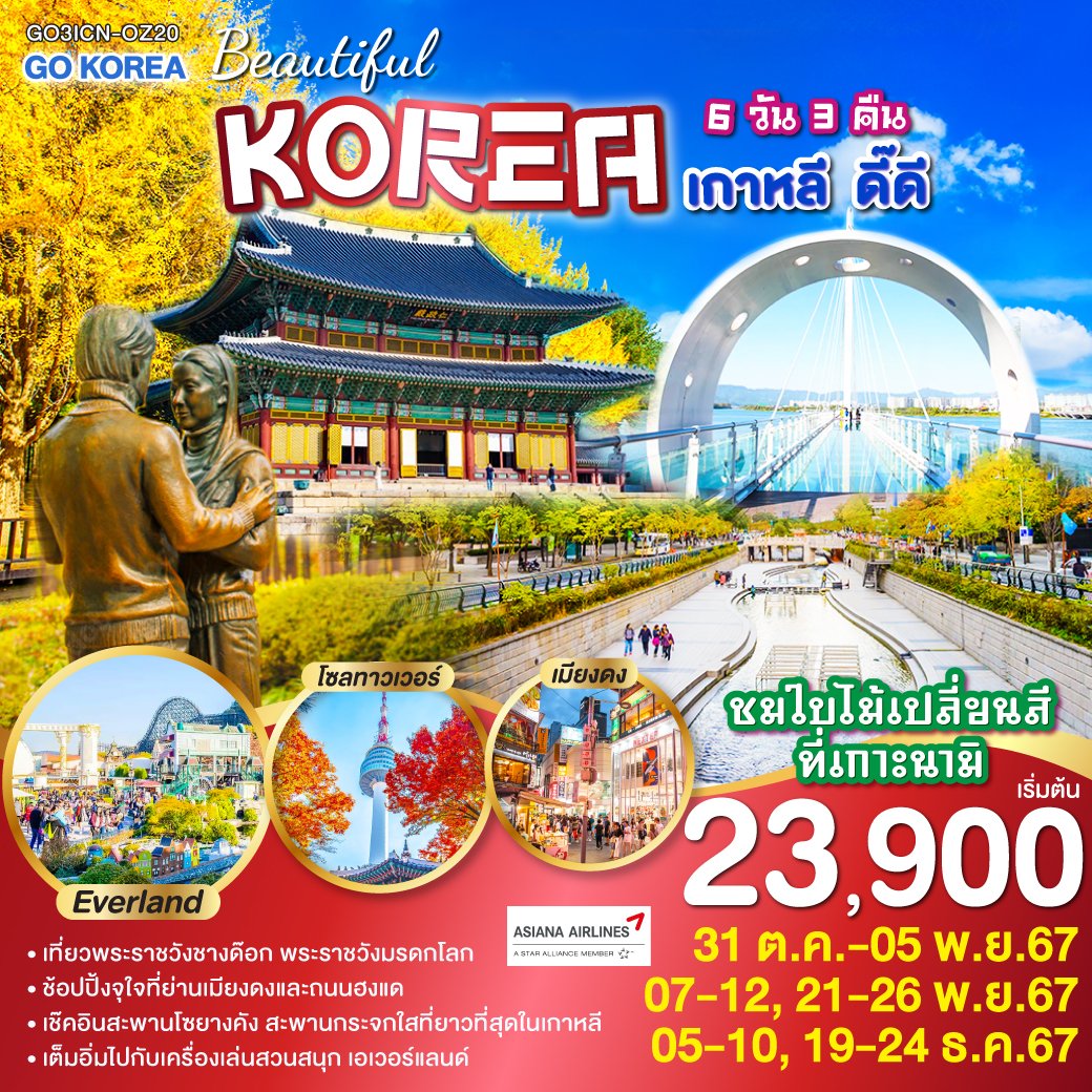 ทัวร์เกาหลี BEAUTIFUL KOREA เกาหลี ดี๊ดี - 34/02988